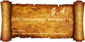 Günszberger Antonella névjegykártya